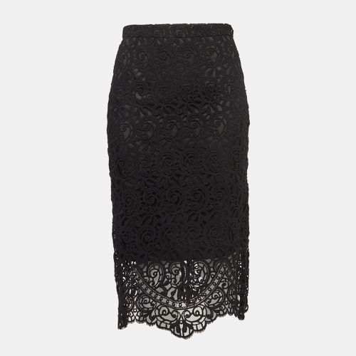 Burberry Black Macrame Lace Midi Pencil Skirt M - Burberry - Modalova