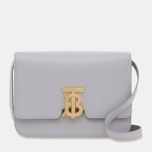 Burberry Grey Leather Small TB Crossbody Bag - Burberry - Modalova