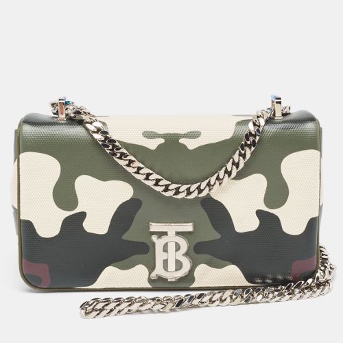 Burberry Green Camouflage Coated and Canvas Small Lola Shoulder Bag - Burberry - Modalova