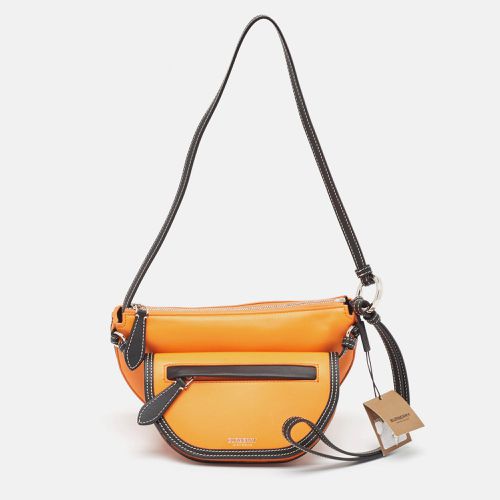 Burberry Orange/Black Leather Mini Double Olympia Bag - Burberry - Modalova