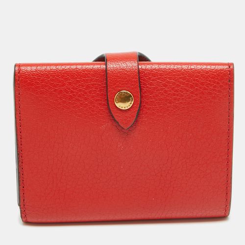 Burberry Red Leather Harlow Compact Wallet - Burberry - Modalova