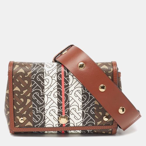 Burberry Brown/Black TB Monogram Coated Canvas and Leather Hackberry Crossbody Bag - Burberry - Modalova