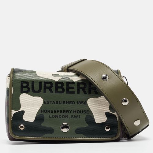 Burberry Green/Beige Camo Print Coated Canvas and Leather Hackberry Crossbody Bag - Burberry - Modalova