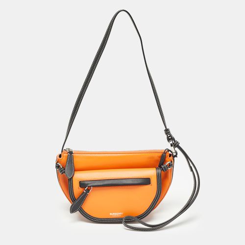 Burberry Orange/Black Leather Mini Double Olympia Bag - Burberry - Modalova