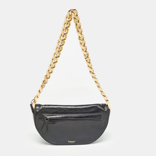 Burberry Black Soft Leather Small Olympia Chain Shoulder Bag - Burberry - Modalova