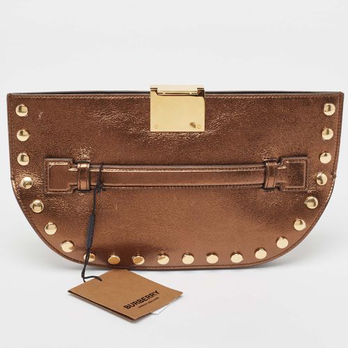 Burberry Bronze Leather Studded Olympia Clutch - Burberry - Modalova