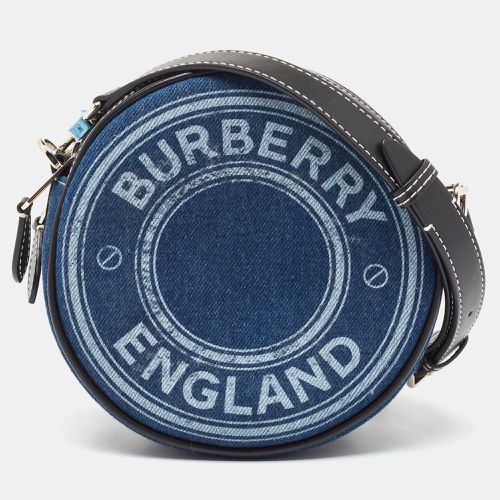 Burberry Blue/Black Denim and Leather Louise Round Crossbody Bag - Burberry - Modalova