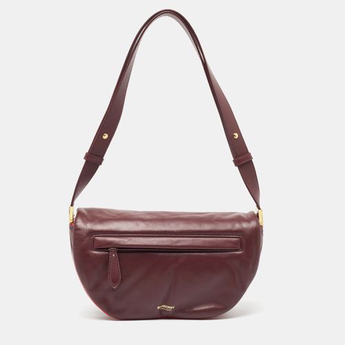 Burberry Maroon Leather Small Olympia Shoulder Bag - Burberry - Modalova