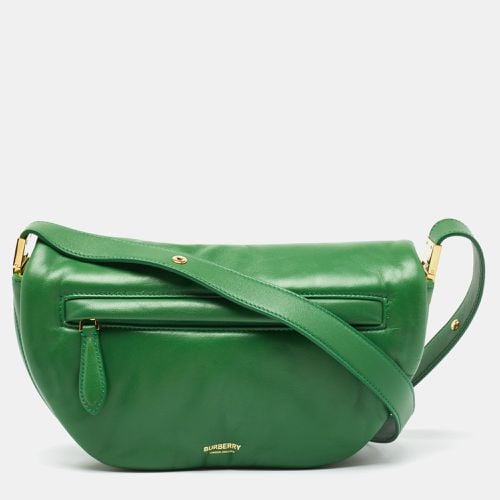 Burberry Green Leather Small Olympia Shoulder Bag - Burberry - Modalova