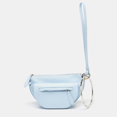 Burberry Pale Blue Leather Mini Double Olympia Clutch - Burberry - Modalova