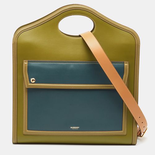 Burberry Green/Blue Leather Medium Pocket Bag - Burberry - Modalova