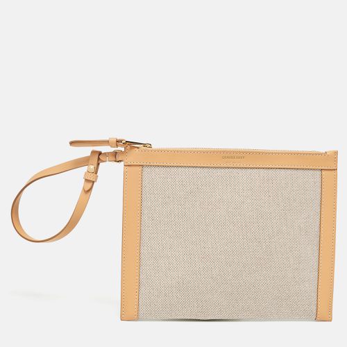 Burberry Beige/Tan Canvas and Leather Wristlet Pouch - Burberry - Modalova