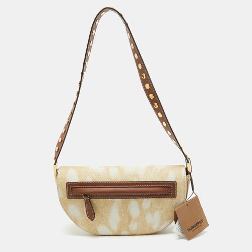 Burberry Beige Calf Hair Small Studded Olympia Shoulder Bag - Burberry - Modalova