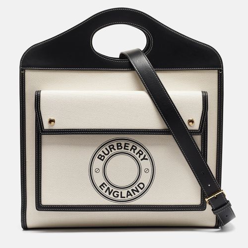 White Canvas and Leather Medium Pocket Bag - Burberry - Modalova