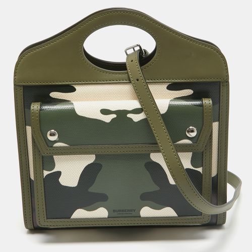 Burberry Green Camo Print Coated Canvas and Leather Mini Pocket Bag - Burberry - Modalova