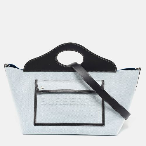 Black Canvas and Leather Soft Pocket Debossed Logo Tote - Burberry - Modalova