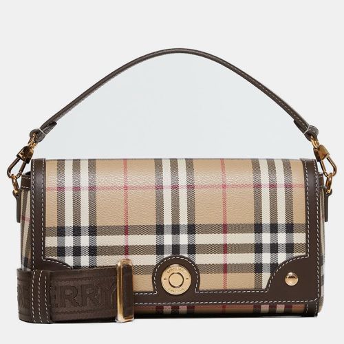 Burberry Brown Check Canvas Note Handbag - Burberry - Modalova