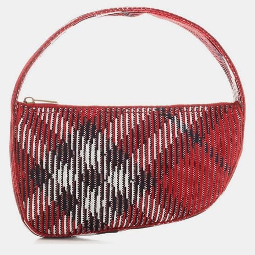 Burberry Red Ls Knit Ch4 Scarlet Baguette Bag - Burberry - Modalova