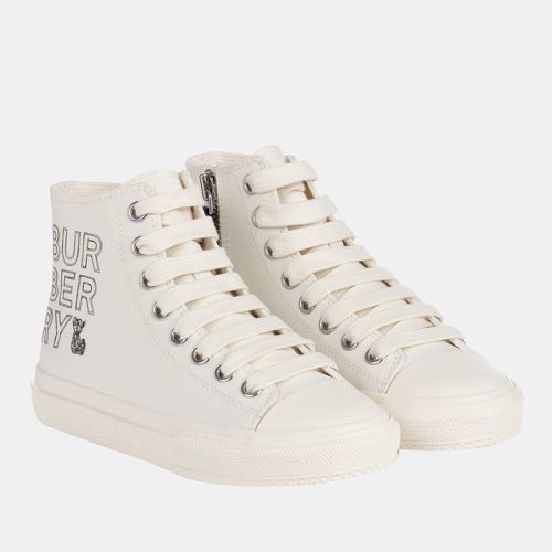 Buberry (Kids) White - Cotton Hi-Top Trainers EU 30 - Burberry - Modalova