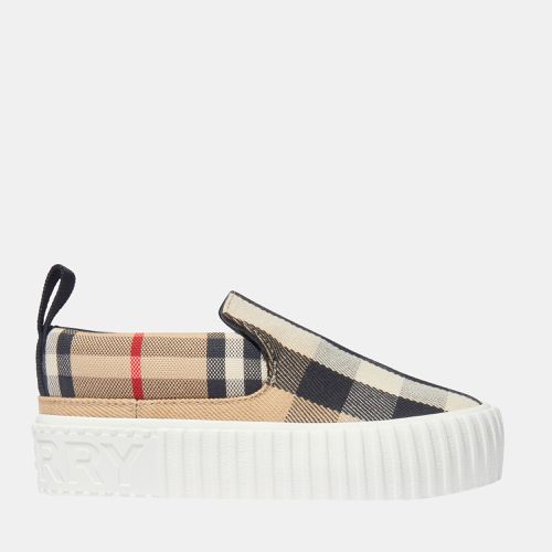 Buberry (Kids) Beige Multicolor - Cotton - Check-pattern Andrew's slip-on sneakers EU 24 - Burberry - Modalova