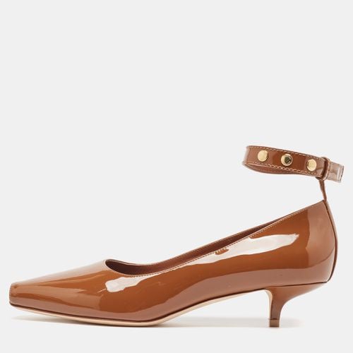 Burberry Brown Patent Leather Dill Kitten Heel Pumps Size 38.5 - Burberry - Modalova