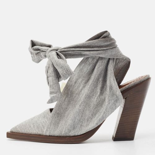 Burberry Grey Fabric Mule Sandals Size 37 - Burberry - Modalova