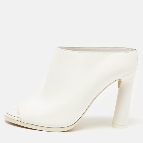 Burberry White Leather Peep Toe Mules Size 36 - Burberry - Modalova