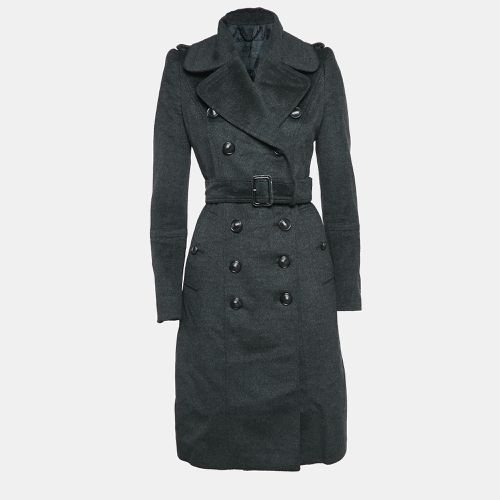 Burberry Black Wool Felt Double Breasted Coat S - Burberry Prorsum - Modalova