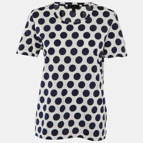 Burberry Prorsum White/Navy Blue Polka Dot Print Cotton T-Shirt M - Burberry Prorsum - Modalova