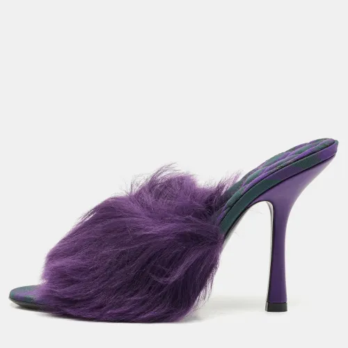 Burberry Prorsum Purple Shearling Fur Slide Sandals Size 36 - Burberry Prorsum - Modalova