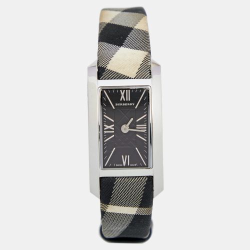 Burberry Black Stainless Steel Canvas Heritage Nova Check BU1080 Women's Wristwatch 20 mm - Burberry - Modalova