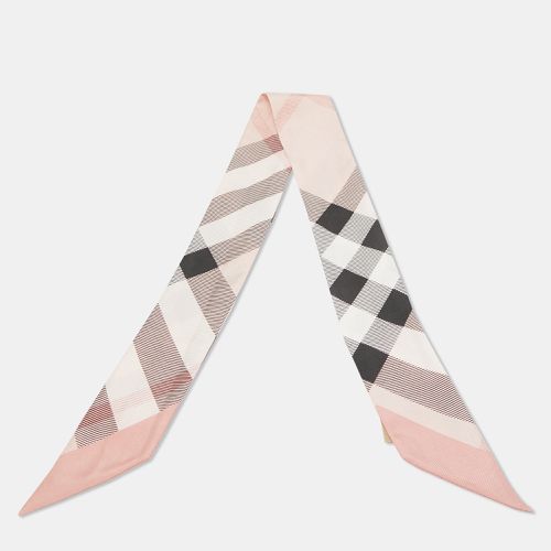 Burberry Pink Vintage Checks Silk Bandaeu Scarf - Burberry - Modalova