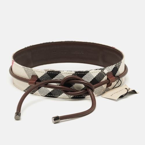 Brown Mega Nova Check Canvas and Leather Waist Belt 70 CM - Burberry - Modalova