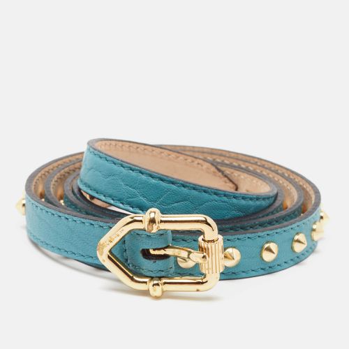 Burberry Blue Leather Studded Slim Belt 85 CM - Burberry - Modalova