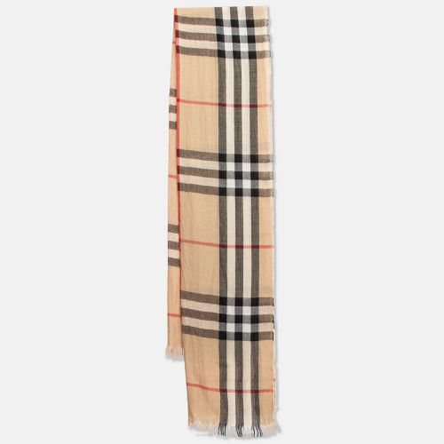 Burberry Beige Vintage Check Wool Scarf - Burberry - Modalova