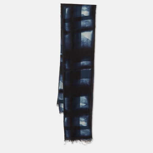 Burberry Blue Checked Silk Scarf - Burberry - Modalova