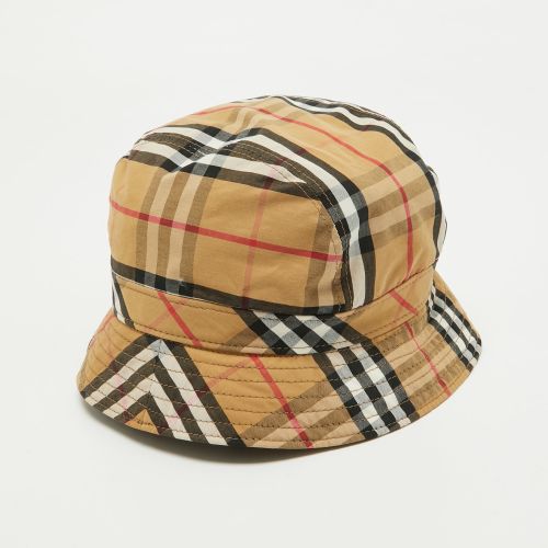 Burberry Beige Nova Checked Cotton Panama Hat S - Burberry - Modalova