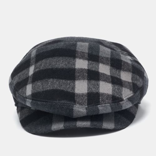 Burberry Black Cashmere Blend Nova Checks Newsboy Cap M - Burberry - Modalova