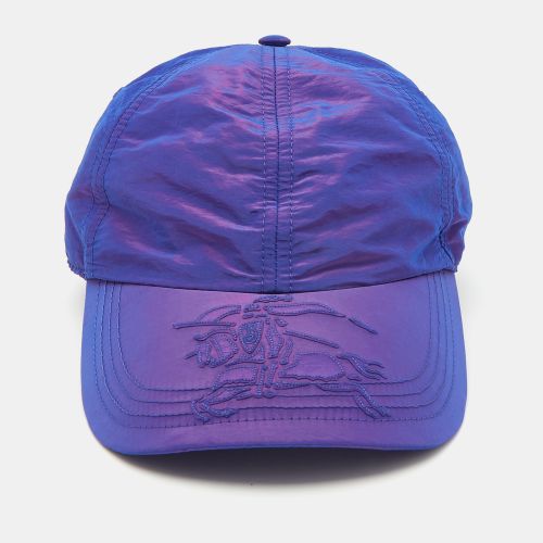 Burberry Iridescent Blue Equestrian Knight Patch Nylon Baseball Cap M - Burberry - Modalova