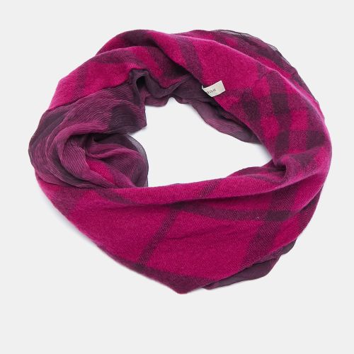 Burberry Purple Checks Wool and Silk Neck Warmer - Burberry - Modalova