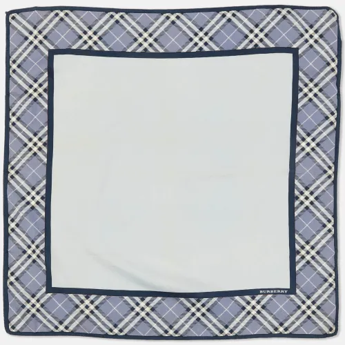 Burberry Blue Checked Cotton Handkerchief - Burberry - Modalova
