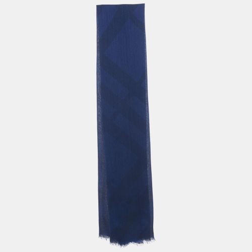 Burberry Blue Checks Silk Scarf - Burberry - Modalova