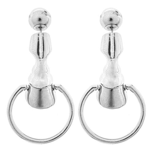 Burberry Palladium Plated Hoof Hoop Earrings - Burberry - Modalova