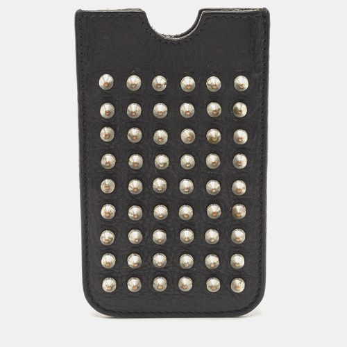 Burberry Black Spike Studded Leather Phone Pouch - Burberry - Modalova