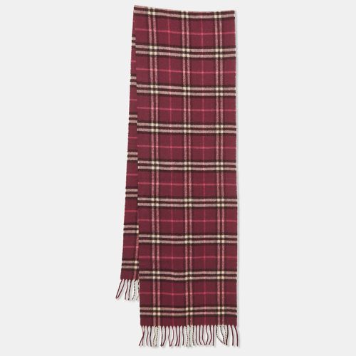 Burberry Purple Plaid Wool Fringed Muffler - Burberry - Modalova