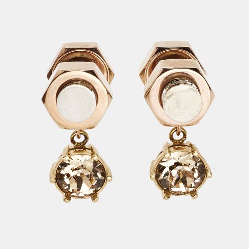 Burberry Crystal Nut & Bolt Two Tone Drop Earrings - Burberry - Modalova