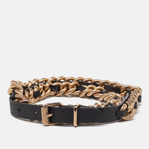 Burberry Black/Gold Leather and Chain Waist Belt S - Burberry - Modalova