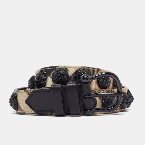 Burberry Beige/Black Supernova Check Coated Canvas and Leather Embellished Buckle Belt 100 CM - Burberry - Modalova