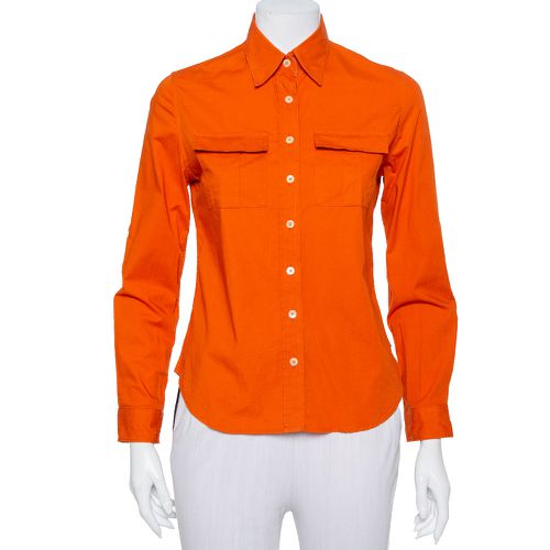 Burberry Orange Cotton Pocket Detail Button Front Shirt S - Burberry - Modalova