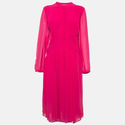 Burberry Pink Silk Draped Midi Dress L - Burberry - Modalova